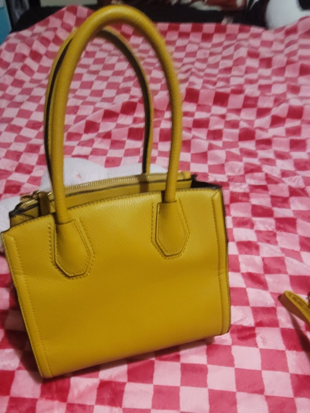 Aldo Yellow Structured Top-Handle Women’s Bag - Picture 5 of 6